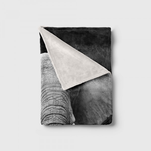 Paul Sinus Art Handtuch Strandhandtuch Saunatuch Kuscheldecke mit Tiermotiv Elefant Schwarz We Versandkostenfrei