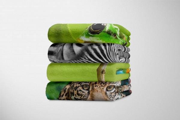 Paul Sinus Art Handtuch Strandhandtuch Saunatuch Kuscheldecke mit Tiermotiv Prachtfinken klein Begrenztes Angebot