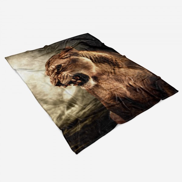 Paul Sinus Art Handtuch Strandhandtuch Saunatuch Kuscheldecke mit Tiermotiv Löwin Wildnis Exklusivangebot