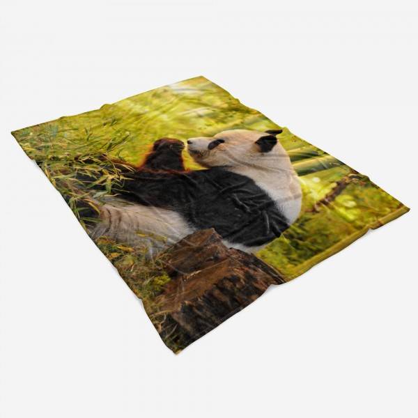 Paul Sinus Art Handtuch Strandhandtuch Saunatuch Kuscheldecke mit Tiermotiv Panda Bambus Vatertagsangebot