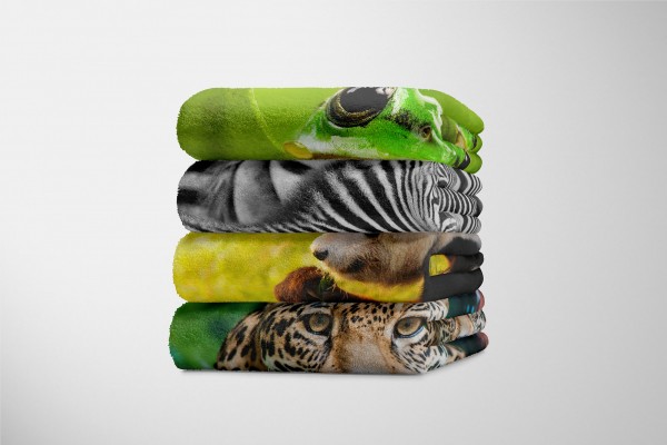 Paul Sinus Art Handtuch Strandhandtuch Saunatuch Kuscheldecke mit Tiermotiv Panda Bambus Vatertagsangebot