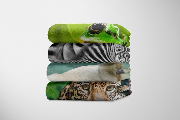 Paul Sinus Art Handtuch Strandhandtuch Saunatuch Kuscheldecke mit Tiermotiv Eisbär Valentinstagsangebot