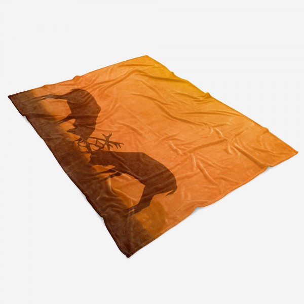 Paul Sinus Art Handtuch Strandhandtuch Saunatuch Kuscheldecke mit Tiermotiv Hirsche Hirschkamp Lagerräumung