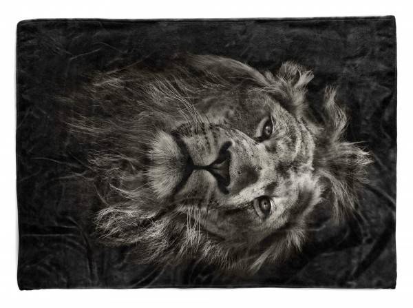 Paul Sinus Art Handtuch Strandhandtuch Saunatuch Kuscheldecke mit Tiermotiv stolzer Löwe