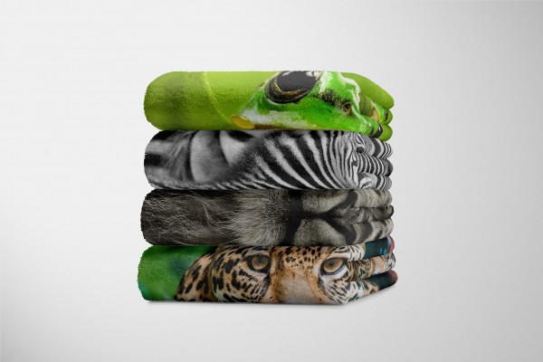 Paul Sinus Art Handtuch Strandhandtuch Saunatuch Kuscheldecke mit Tiermotiv stolzer Löwe Heißer Verkauf