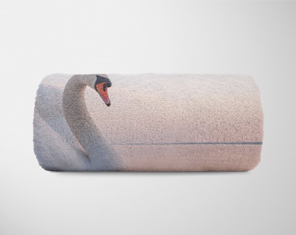 Paul Sinus Art Handtuch Strandhandtuch Saunatuch Kuscheldecke mit Tiermotiv schöner Schwan See Online Outlet