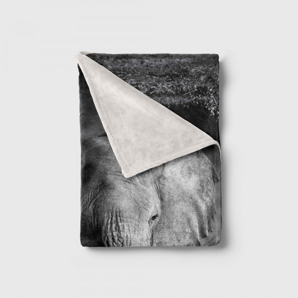 Paul Sinus Art Handtuch Strandhandtuch Saunatuch Kuscheldecke mit Tiermotiv Elefant Schwarz We Zeitlich begrenztes Angebot