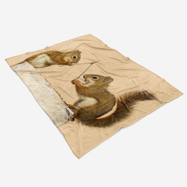 Paul Sinus Art Handtuch Strandhandtuch Saunatuch Kuscheldecke mit Tiermotiv Eichhörnchen Süß Exklusive Angebote