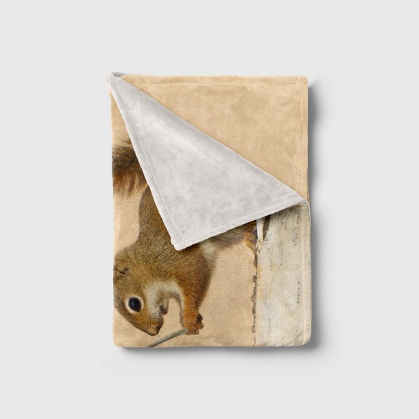 Paul Sinus Art Handtuch Strandhandtuch Saunatuch Kuscheldecke mit Tiermotiv Eichhörnchen Süß Exklusive Angebote