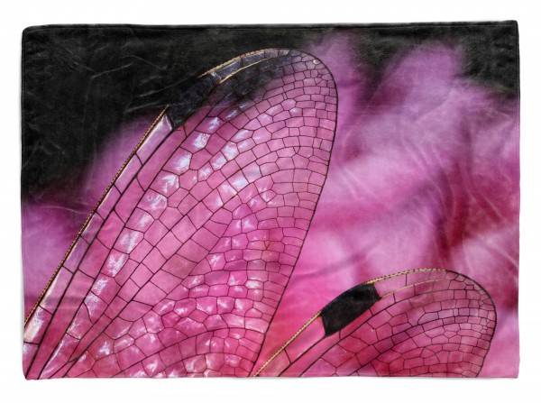 Paul Sinus Art Handtuch Strandhandtuch Saunatuch Kuscheldecke mit Tiermotiv Libelle Flügel Mak