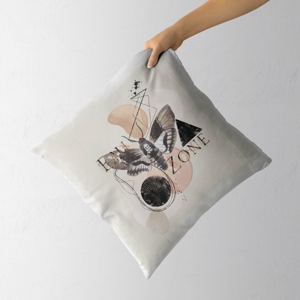 Paul Sinus Art Dekokissen Kissen Eauzone Aquarell Motiv Motte Pastelltöne Kuschelig Kunstvoll Weich Kostenlose Rückgabe