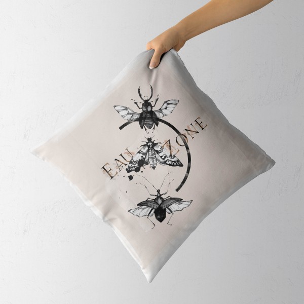 Paul Sinus Art Dekokissen Kissen Eauzone Aquarell Motiv Käfer Insekten Pastelltöne Kuschelig Kunstvoll Weich Zeitbegrenzte Promotion