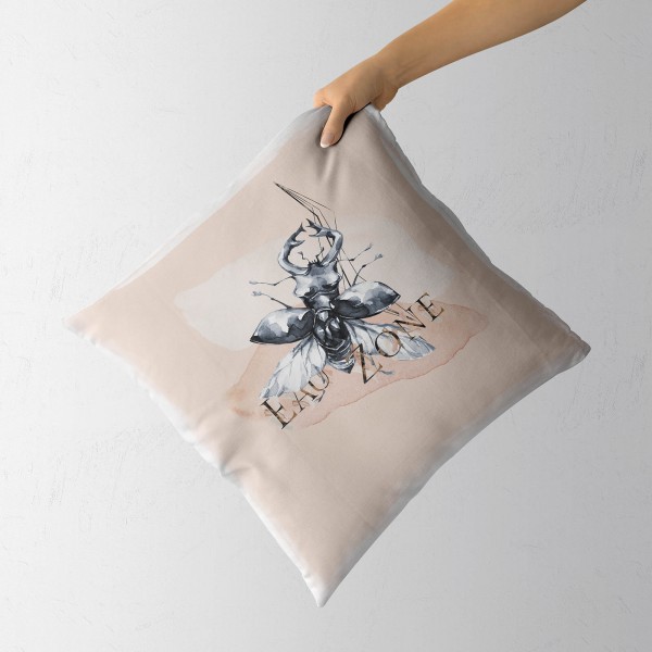 Paul Sinus Art Dekokissen Kissen Eauzone Aquarell Motiv Hirschkäfer Pastelltöne Kuschelig Kunstvoll Weich Bis zu 50% Rabatt