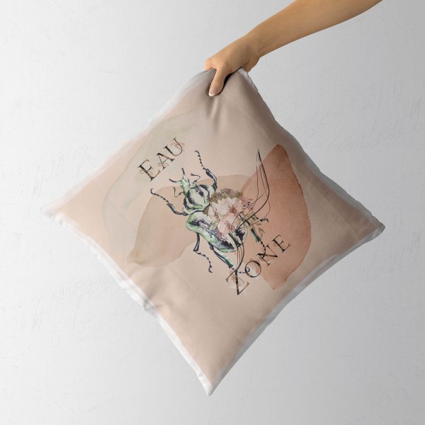 Paul Sinus Art Dekokissen Kissen Eauzone Aquarell Motiv Käfer Pastelltöne Kuschelig Kunstvoll Weich Bis zu 55% Rabatt