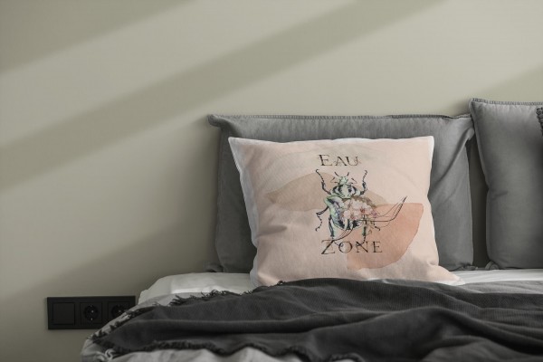 Paul Sinus Art Dekokissen Kissen Eauzone Aquarell Motiv Käfer Pastelltöne Kuschelig Kunstvoll Weich Bis zu 55% Rabatt