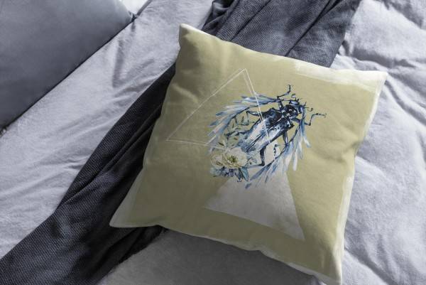 Paul Sinus Art Dekokissen Kissen Eauzone Aquarell Motiv Käfer Pastelltöne Kuschelig Kunstvoll Weich Clearance-Verkauf