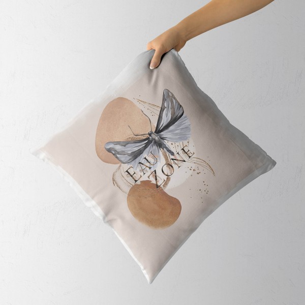Paul Sinus Art Dekokissen Kissen Eauzone Aquarell Motiv Motte Pastelltöne Kuschelig Kunstvoll Weich Im Verkauf