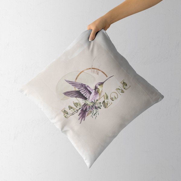 Paul Sinus Art Dekokissen Kissen Eauzone Aquarell Motiv Kolibri Pastelltöne Dekorativ Kunstvoll Schön Schlussverkauf