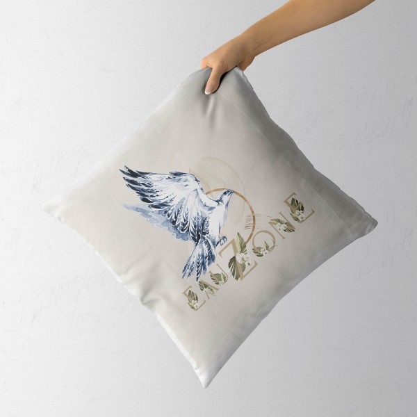 Paul Sinus Art Dekokissen Kissen Eauzone Aquarell Motiv Falke Pastelltöne Dekorativ Kunstvoll Schön Sonderangebot