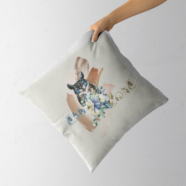 Paul Sinus Art Dekokissen Kissen Eauzone Aquarell Motiv Eule Pastelltöne Dekorativ Kunstvoll Schön Flash Sale