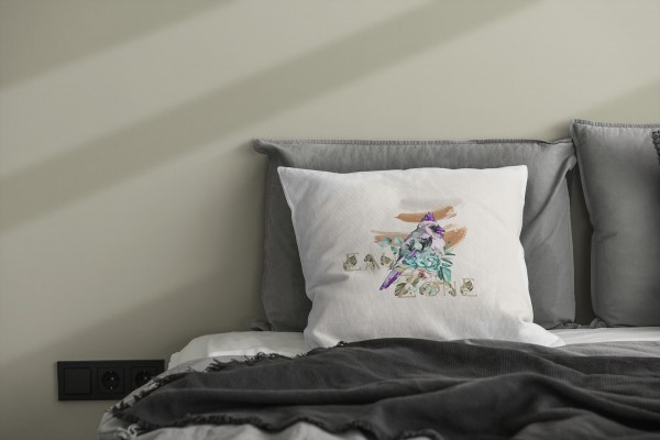 Paul Sinus Art Dekokissen Kissen Eauzone Aquarell Motiv Vogel Blumen Pastelltöne Dekorativ Kunstvoll Schön Online Shopping