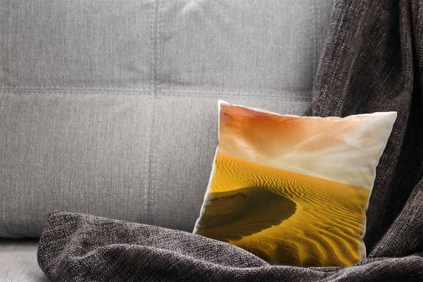 Paul Sinus Art Wüste, orange, rot, Düne Deko Kissen 40x40cm für Couch Sofa Lounge Zierkissen Black Friday