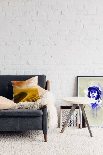 Paul Sinus Art Wüste, orange, rot, Düne Deko Kissen 40x40cm für Couch Sofa Lounge Zierkissen Black Friday