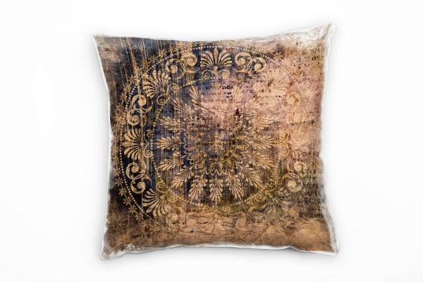 Paul Sinus Art Retro und Vintage, braun, Schrift, Mandala Deko Kissen 40x40cm für Couch Sofa Lounge Zierkissen
