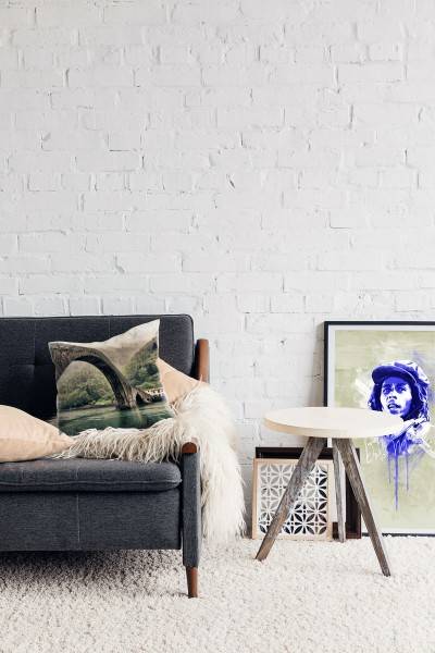 Paul Sinus Art Urban, grün, braun, Brücke des Teufels, Italien Deko Kissen 40x40cm für Couch Sofa Lounge Zierkissen Jubiläumsangebot