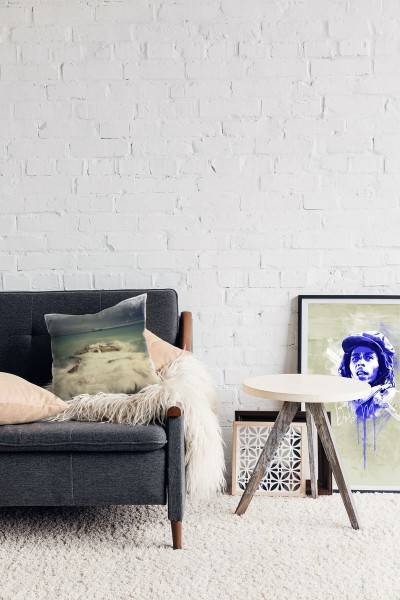 Paul Sinus Art Meer, weiß, grün, grau, Brandung, Schiff Deko Kissen 40x40cm für Couch Sofa Lounge Zierkissen Top Angebot