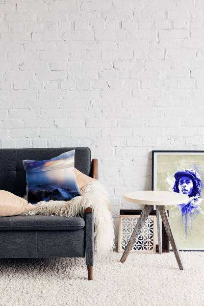 Paul Sinus Art Meer, blau, gelb, braun, Sonnenuntergang Deko Kissen 40x40cm für Couch Sofa Lounge Zierkissen Online Outlet