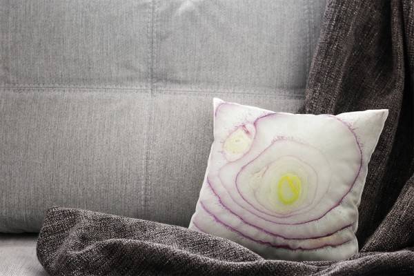 Paul Sinus Art Macro, Natur, lila, weiß, Zwiebelringe Deko Kissen 40x40cm für Couch Sofa Lounge Zierkissen Bestseller