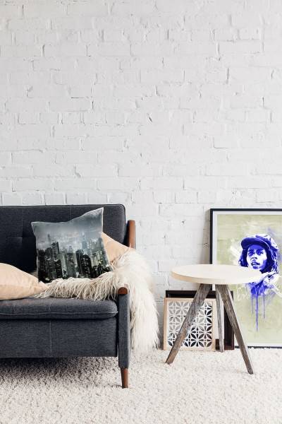 Paul Sinus Art urban und City, schwarz, grau, Hongkong, Nacht Deko Kissen 40x40cm für Couch Sofa Lounge Zierkissen Räumungsverkauf