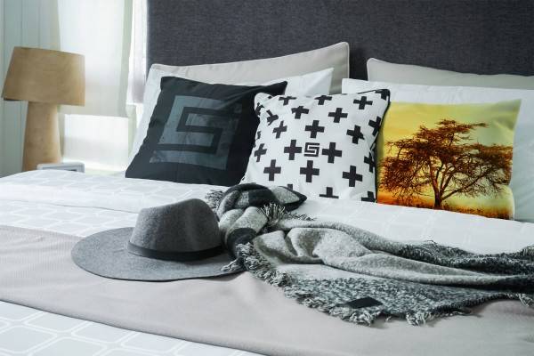 Paul Sinus Art Landschaft, orange, Sonnenuntergang, Afrika Deko Kissen 40x40cm für Couch Sofa Lounge Zierkissen Riesige Ersparnisse