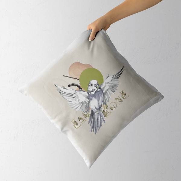 Paul Sinus Art Dekokissen Kissen Eauzone Aquarell Motiv Wellensittich Pastelltöne Dekorativ Kunstvoll Schön Letzte 3 Tage