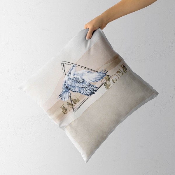 Paul Sinus Art Dekokissen Kissen Eauzone Aquarell Motiv Falke Pastelltöne Dekorativ Kunstvoll Schön Bis zu 50% Rabatt