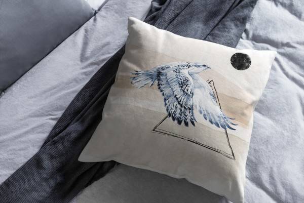 Paul Sinus Art Dekokissen Kissen Eauzone Aquarell Motiv Falke Pastelltöne Dekorativ Kunstvoll Schön Bis zu 50% Rabatt
