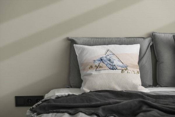 Paul Sinus Art Dekokissen Kissen Eauzone Aquarell Motiv Falke Pastelltöne Dekorativ Kunstvoll Schön Bis zu 50% Rabatt