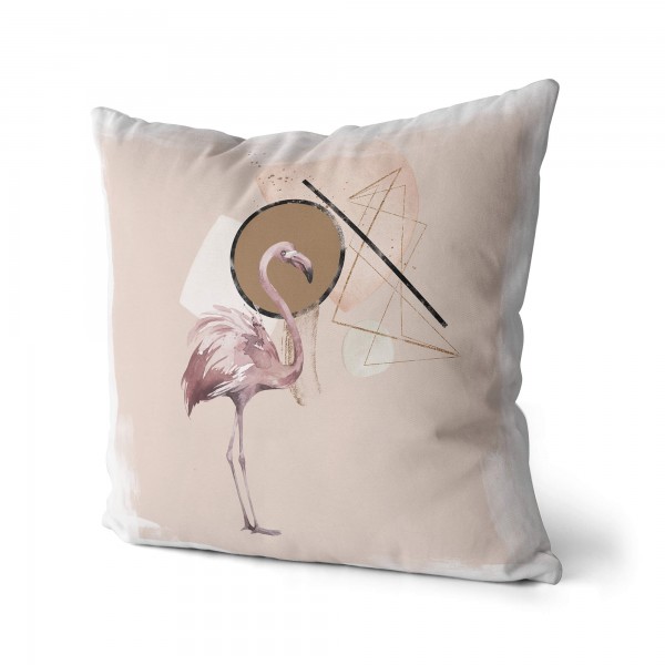 Paul Sinus Art Dekokissen Kissen Eauzone Aquarell Motiv Flamingo Pastelltöne Dekorativ Kunstvoll Schön