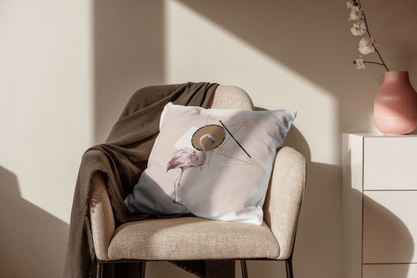 Paul Sinus Art Dekokissen Kissen Eauzone Aquarell Motiv Flamingo Pastelltöne Dekorativ Kunstvoll Schön Vierteljährliche Förderung