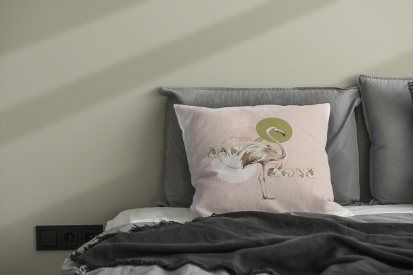 Paul Sinus Art Dekokissen Kissen Eauzone Aquarell Motiv Flamingo Pastelltöne Dekorativ Kunstvoll Schön Vierteljährliche Förderung