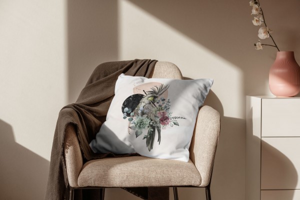 Paul Sinus Art Dekokissen Kissen Eauzone Aquarell Motiv Kakadus Pastelltöne Dekorativ Kunstvoll Schön Bis zu 55% Rabatt