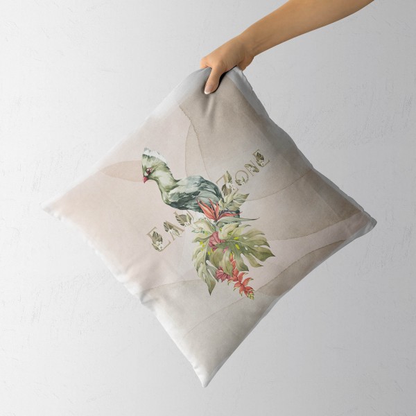 Paul Sinus Art Dekokissen Kissen Eauzone Aquarell Motiv Paradiesvogel Blume Pastelltöne Dekorativ Kunstvoll Schön Discount Store für neue Produkte