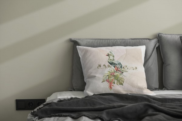 Paul Sinus Art Dekokissen Kissen Eauzone Aquarell Motiv Paradiesvogel Blume Pastelltöne Dekorativ Kunstvoll Schön Discount Store für neue Produkte