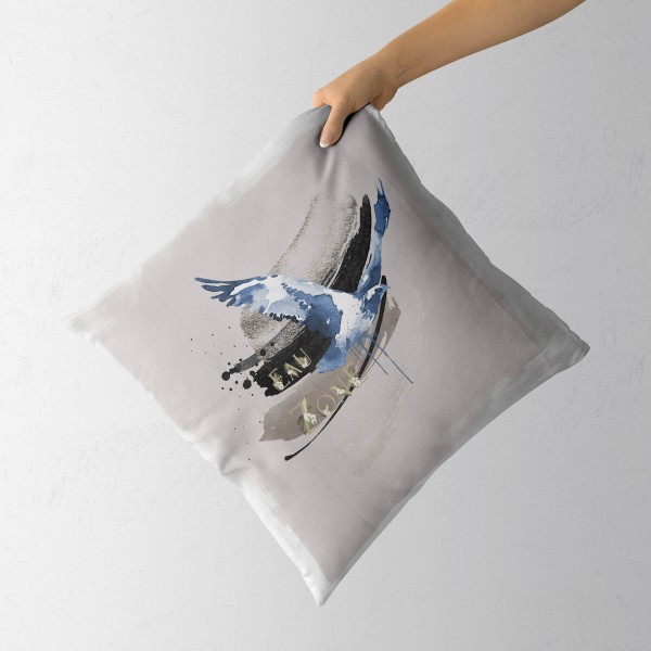 Paul Sinus Art Dekokissen Kissen Eauzone Aquarell Motiv Falke Vogel Pastelltöne Dekorativ Kunstvoll Schön Clearance-Verkauf