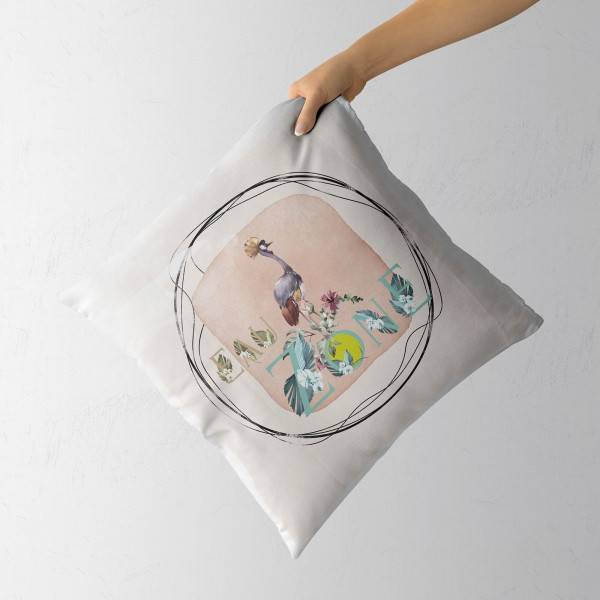 Paul Sinus Art Dekokissen Kissen Eauzone Aquarell Motiv Kranich Pastelltöne Dekorativ Kunstvoll Schön Black Friday Preise