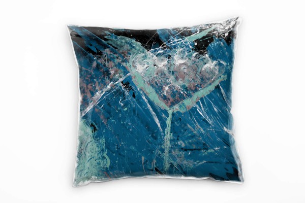 Paul Sinus Art Couch Sofa Lounge Zierkissen in 40x40cm Capriblau Wasserblau Schwarz Weiß