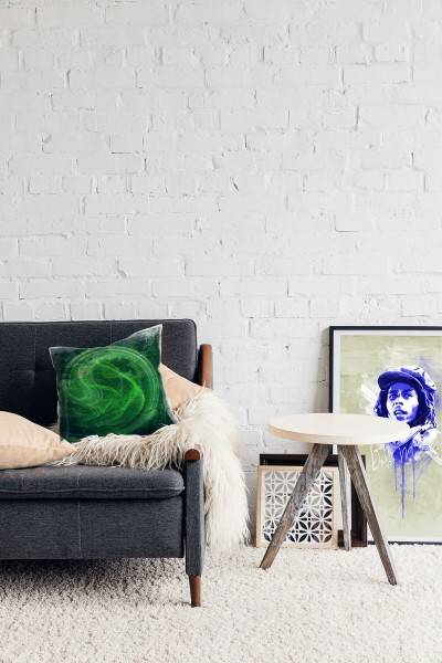 Paul Sinus Art Couch Sofa Lounge Zierkissen in 40x40cm Leuchtgrün Blaßgrün Granitgrau Auslauf
