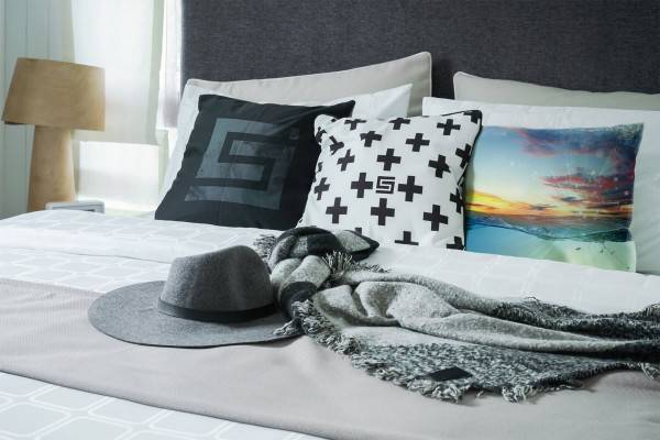 Paul Sinus Art Meer, blau, gelb, Unterwasser, Sonnenuntergang Deko Kissen 40x40cm für Couch Sofa Lounge Zierkissen Blitzverkäufe