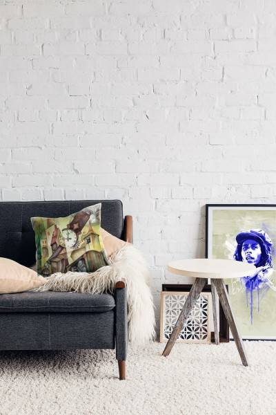 Paul Sinus Art Abstrakt, Vintage, braun, grün, Astronom, gemalt Deko Kissen 40x40cm für Couch Sofa Lounge Zierkisse Günstig kaufen